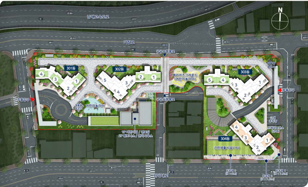 한화포레나 부산덕천3차 단지배치도 01