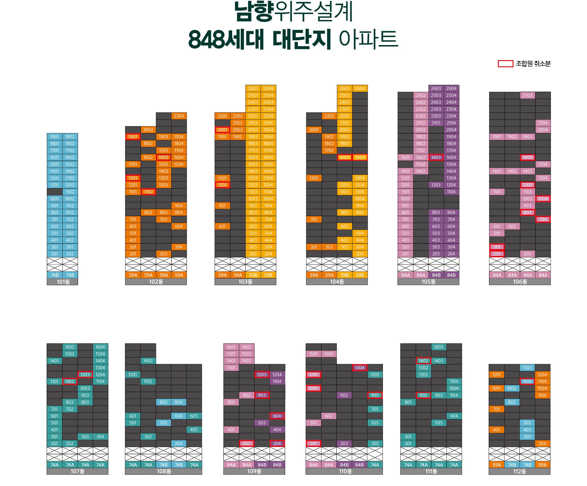 남울산 노르웨이숲 동호수배치도